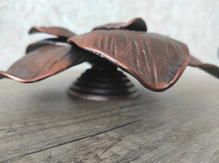 Hand Forged Flower Door Handle: Metal Wall Decor