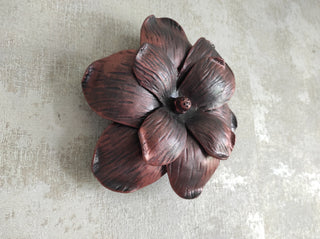 Hand Forged Flower Door Handle: Metal Wall Decor
