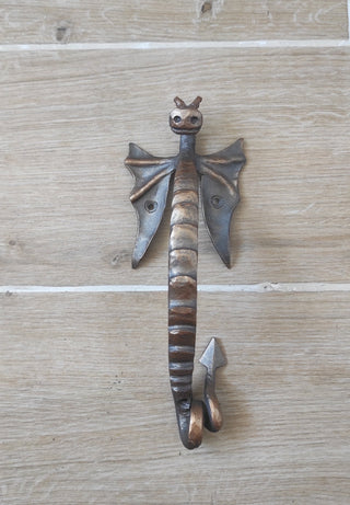 Dragon door handle, door handle, metal dragon pull, hand forged handle, barn door handle, dragon decor, wrought hardware, dragon style