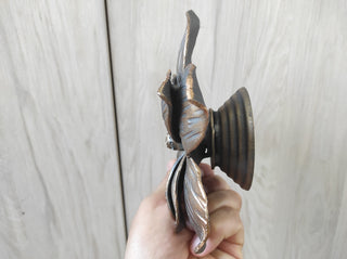 Hand Forged Flower Door Handle: Metal Wall Decor