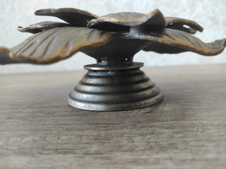 Hand Forged Flower Door Handle: Metal Wall Decor