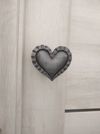 Hand Forged Heart Door Handle: Metal Barn Decor