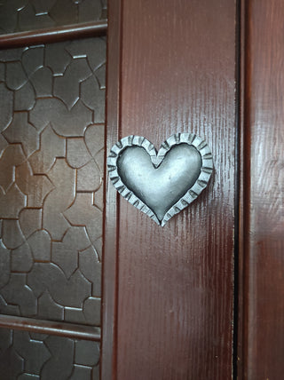 Hand Forged Heart Door Handle: Metal Barn Decor