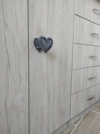 Hand Forged Heart Door Handle: Metal Barn Decor