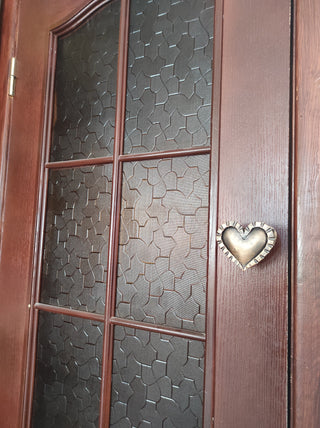 Hand Forged Heart Door Handle: Rustic Metal Decor