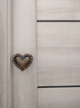 Hand Forged Heart Door Handle: Rustic Metal Decor