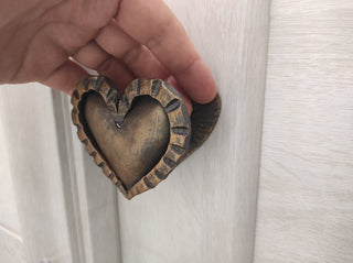 Hand Forged Heart Door Handle: Rustic Metal Decor