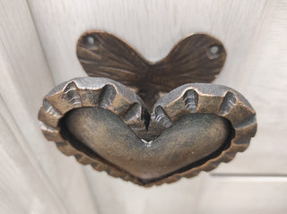 Hand Forged Heart Door Handle: Rustic Metal Decor