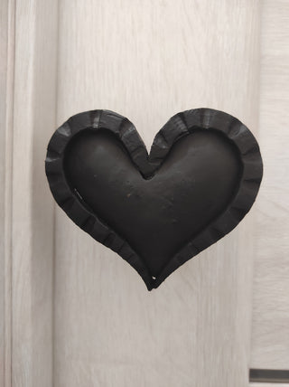 Hand Forged Heart Door Handle: Metal Barn or Dresser Pull