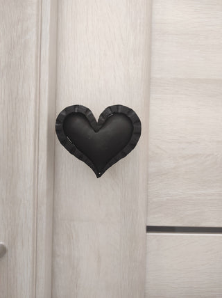 Hand Forged Heart Door Handle: Metal Barn or Dresser Pull