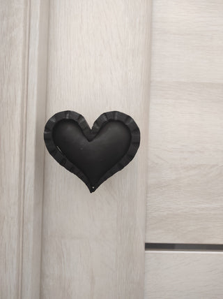 Hand Forged Heart Door Handle: Metal Barn or Dresser Pull