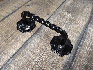 Hand Forged Barn Door Handle: Rustic Medieval Style