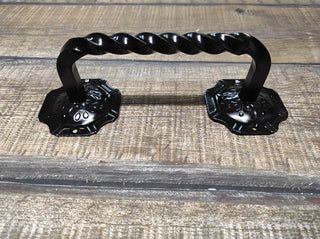 Hand Forged Barn Door Handle: Rustic Medieval Style