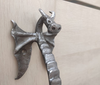 Dragon door handle in antique, medieval style