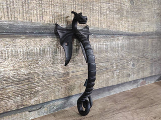 Dragon door handle in antique, medieval style