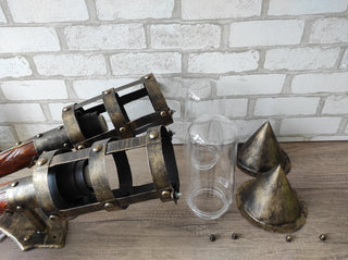 Handmade Viking Torch Outdoor Wall Light: Medieval Double Sconce