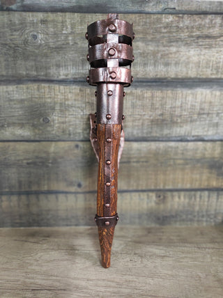 Handmade Iron Wall Sconce Candle Holder: Medieval Torch Style