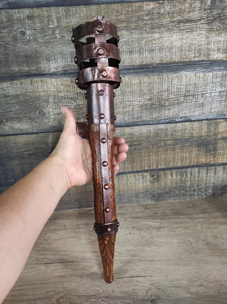 Handmade Iron Wall Sconce Candle Holder: Medieval Torch Style