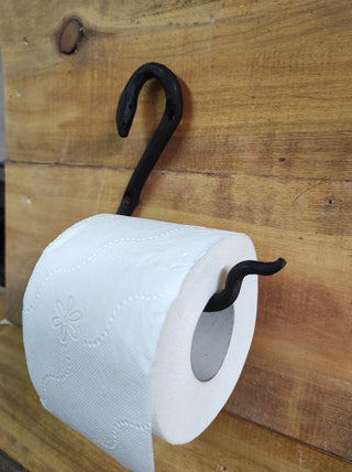 Wrought Iron Snake Toilet Paper Holder: Black Metal Wall Decor