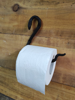 Wrought Iron Snake Toilet Paper Holder: Black Metal Wall Decor
