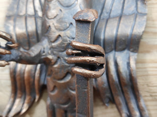 Forged Eagle Wall Hook: Handmade Metal Clothes Hook