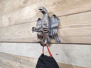 Forged Eagle Wall Hook: Handmade Metal Clothes Hook