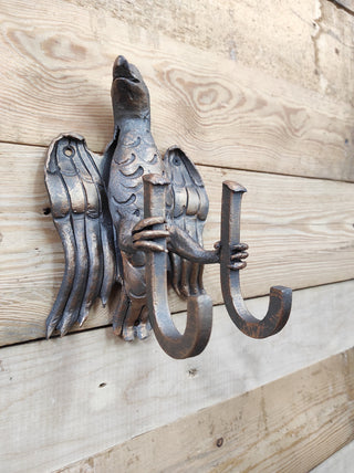 Double wall Hook, strong forged hook, metal hook, clothes hook, handmade hook, Eagle hook