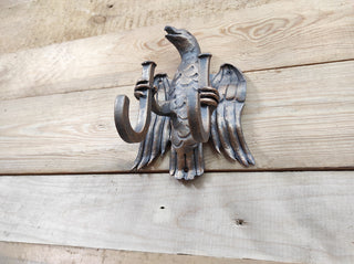 Handmade Forged Eagle Double Wall Hook: Metal Clothes Hanger