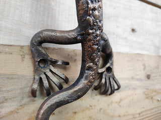 Handmade Lizard Door Handle: Metal Barn Door Pull