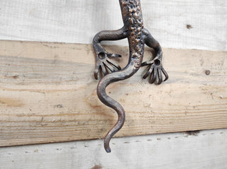 Handmade Lizard Door Handle: Metal Barn Door Pull