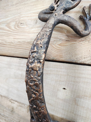 Handmade Lizard Door Handle: Metal Barn Door Pull