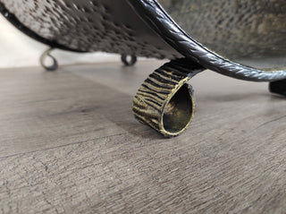 Handmade Wrought Iron Firewood Basket: Decorative Fireplace Log Holder