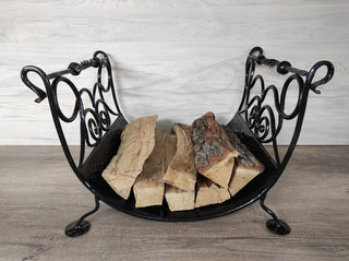 Firewood storage basket, firewood rack