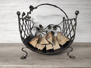 Firewood storage basket, Firewood rack, Firewood basket, Metal basket for firewood, Fireplace basket, Storage basket, Wrought iron baskets