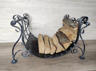 Firewood storage, fireplace accessories, basket for fireplace