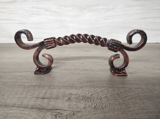 Hand Forged Twisted Metal Barn Door Handle: Rustic Medieval Decor