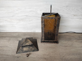 Handmade Wrought Iron Table Lamp: Viking Decor Lantern