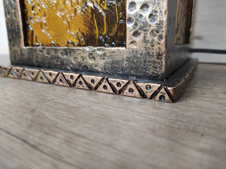 Handmade Wrought Iron Table Lamp: Viking Decor Lantern