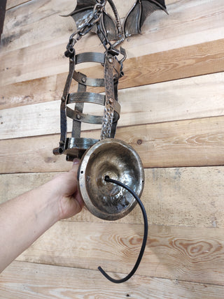 Hand Forged Dragon Wall Lamp: Medieval Viking Decor