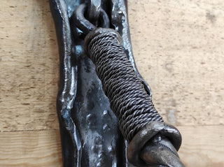 Hand Forged Iron Axe Door Knocker: Medieval Style Decor