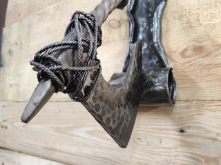 Hand Forged Iron Axe Door Knocker: Medieval Style Decor