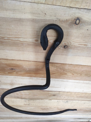 Handmade Wrought Iron "Snake" Towel Ring - Black Metal Towel Holder