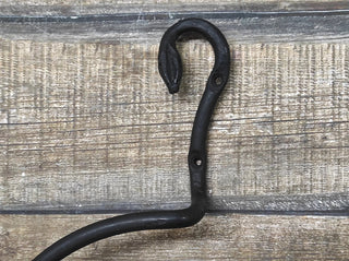 Handmade Wrought Iron "Snake" Towel Ring - Black Metal Towel Holder