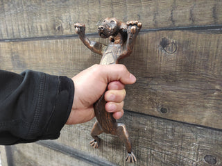 Hand Forged Dog Door Handle: Metal Barn Door Hardware