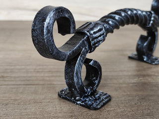 Hand Forged Barn Door Handle: Twisted Metal, Rustic Medieval Decor
