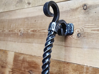 Hand Forged Barn Door Handle: Twisted Metal, Rustic Medieval Decor