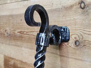 Hand Forged Barn Door Handle: Twisted Metal, Rustic Medieval Decor