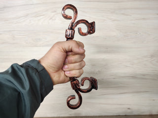 Hand Forged Barn Door Handle: Rustic Medieval Metal Hardware