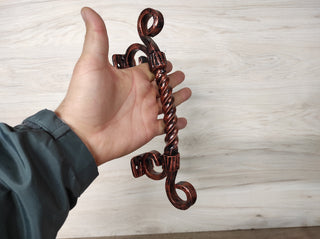 Hand Forged Barn Door Handle: Rustic Medieval Metal Hardware