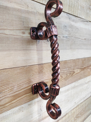 Hand Forged Barn Door Handle: Rustic Medieval Metal Hardware